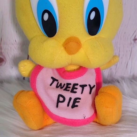 Vintage 90s Nanco Baby Looney Tunes Tweety Bird Tweety Pie Bib Plush Stuffed Toy - Picture 5 of 14